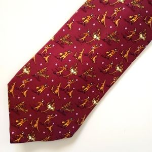 Salvatore Ferragamo necktie animal print whimsical 100% silk.